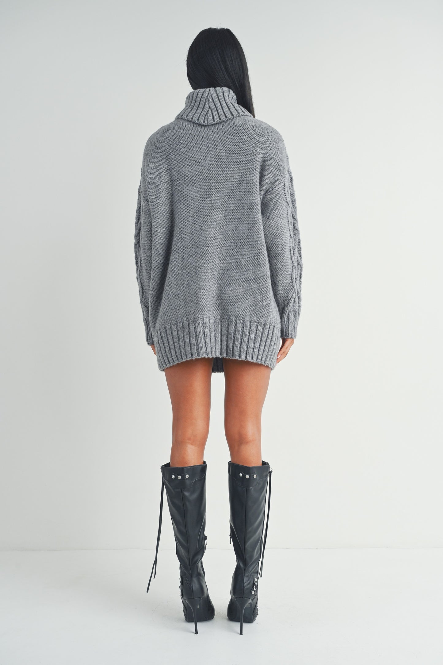 Long Sleeve Turtleneck Mini Sweater Dress