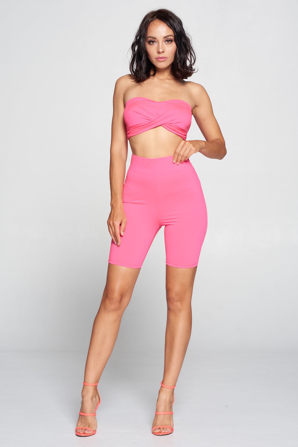 Crop Tube Top and Shorts - 2 Piece Set