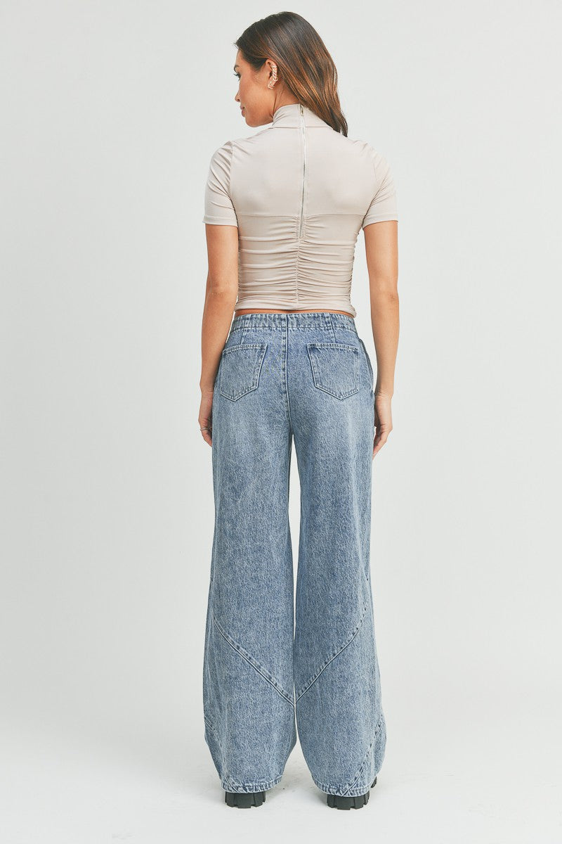 Bow-Knot Tie Casual Denim Pants