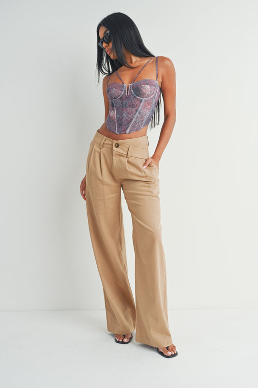 Casual Straight Leg Pants Trousers