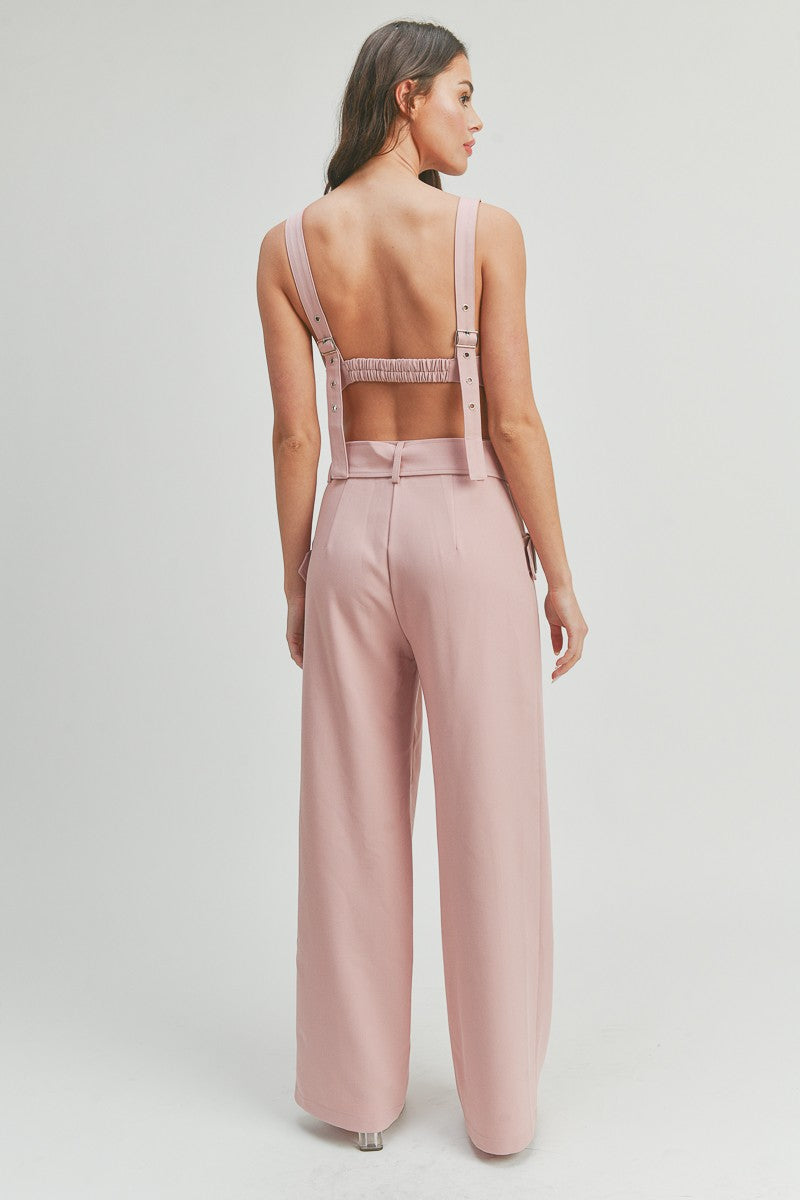 Sleeveless Crop Tank Top and Wide Leg Pants - 2 Piece Set