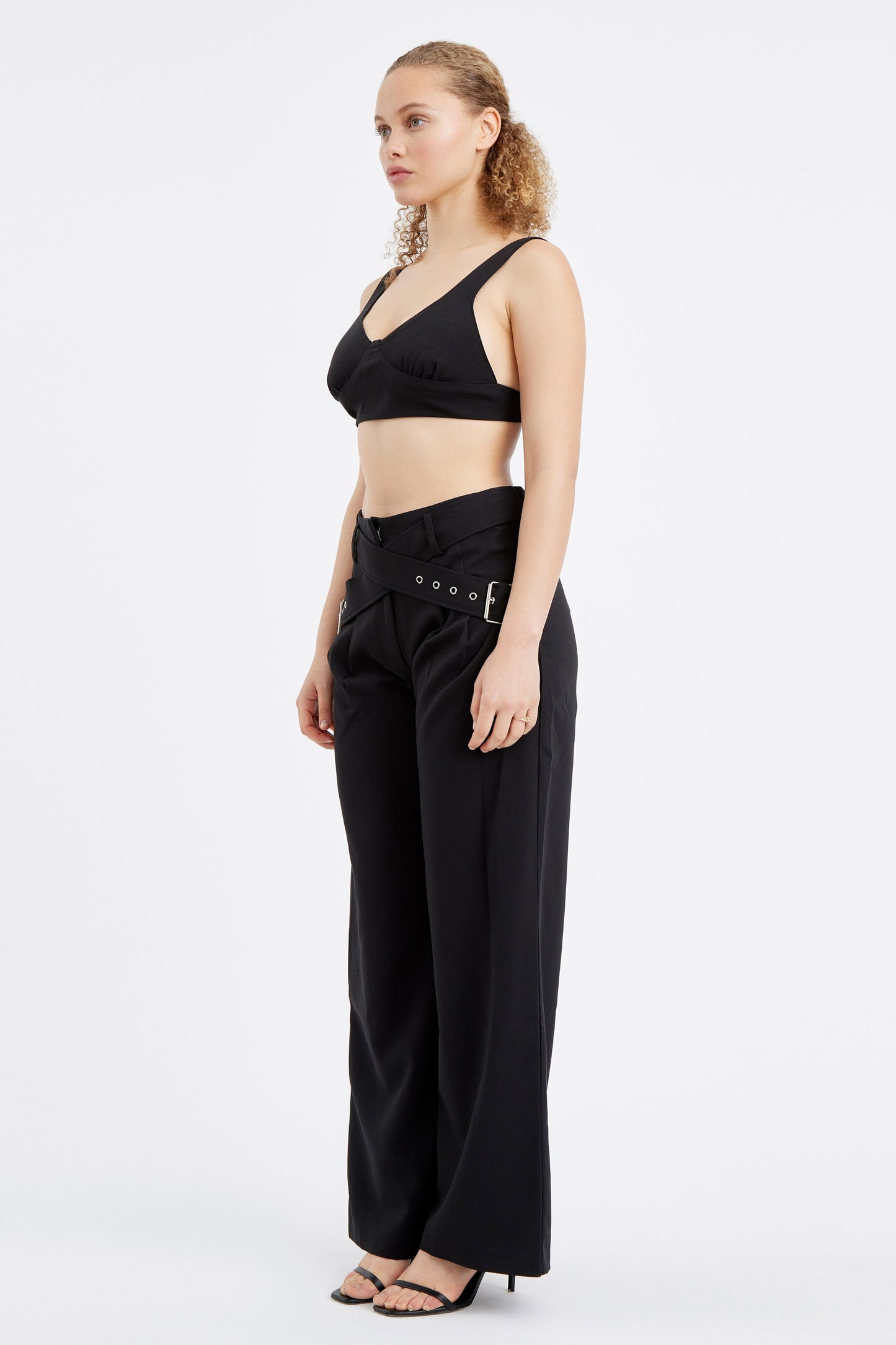 Sleeveless Crop Tank Top and Wide Leg Pants - 2 Piece Set