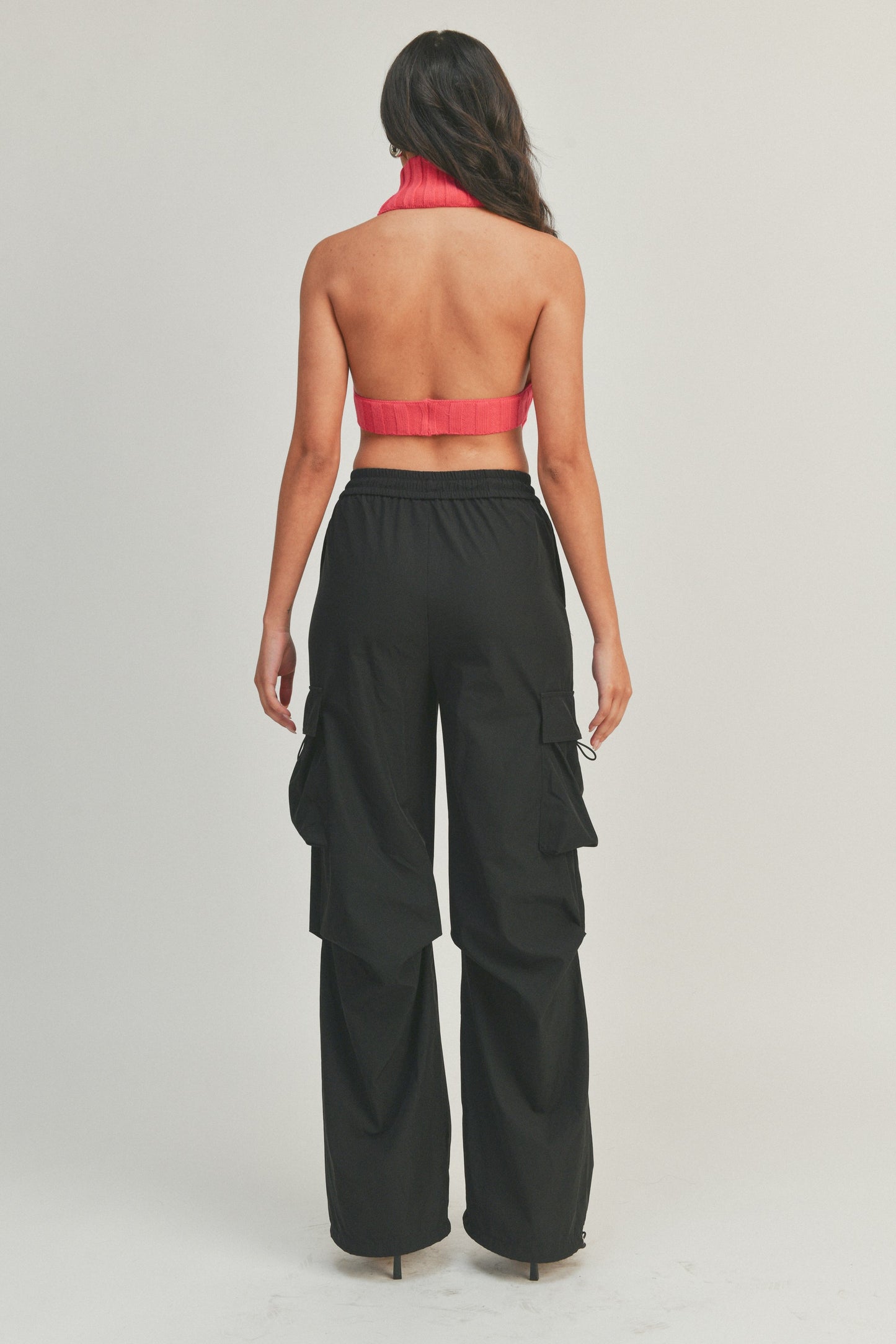 Wide Leg High-Waisted Parachute Y2K Cargo Pants