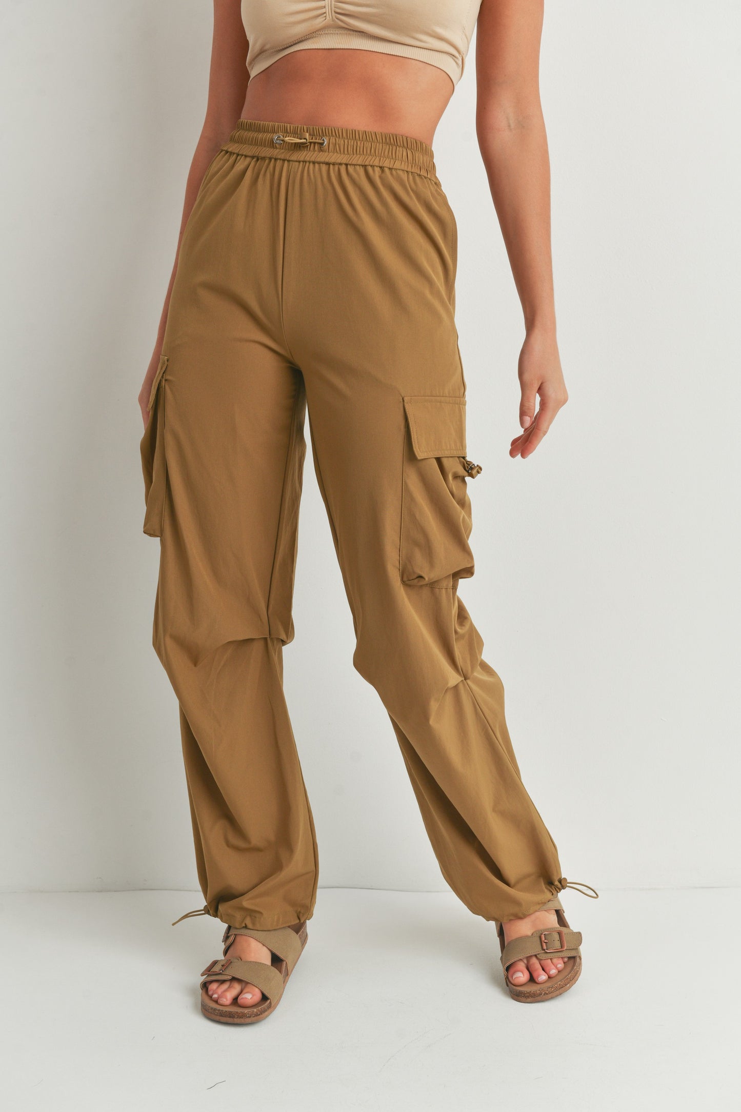 Wide Leg High-Waisted Parachute Y2K Cargo Pants