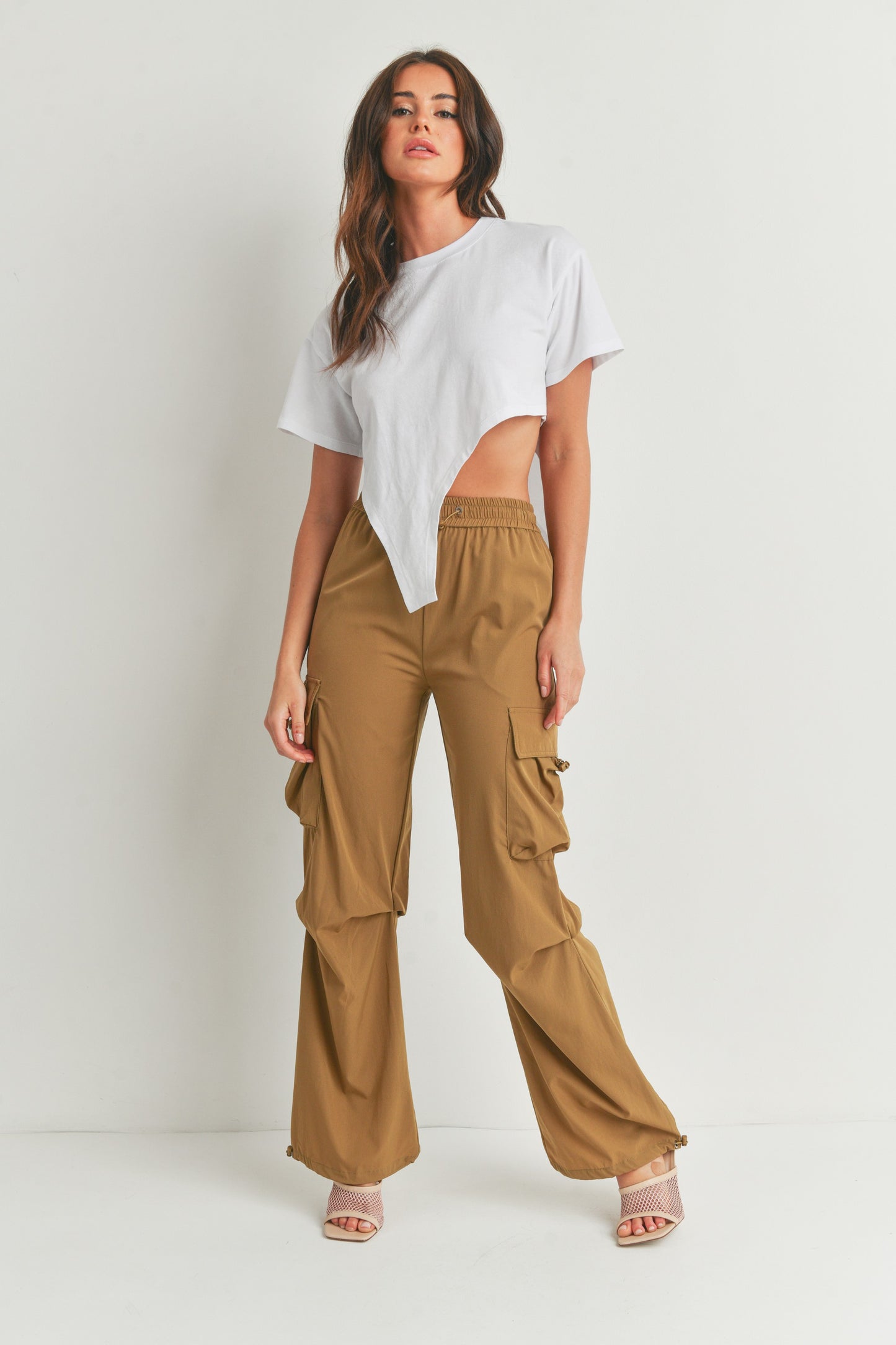 Wide Leg High-Waisted Parachute Y2K Cargo Pants