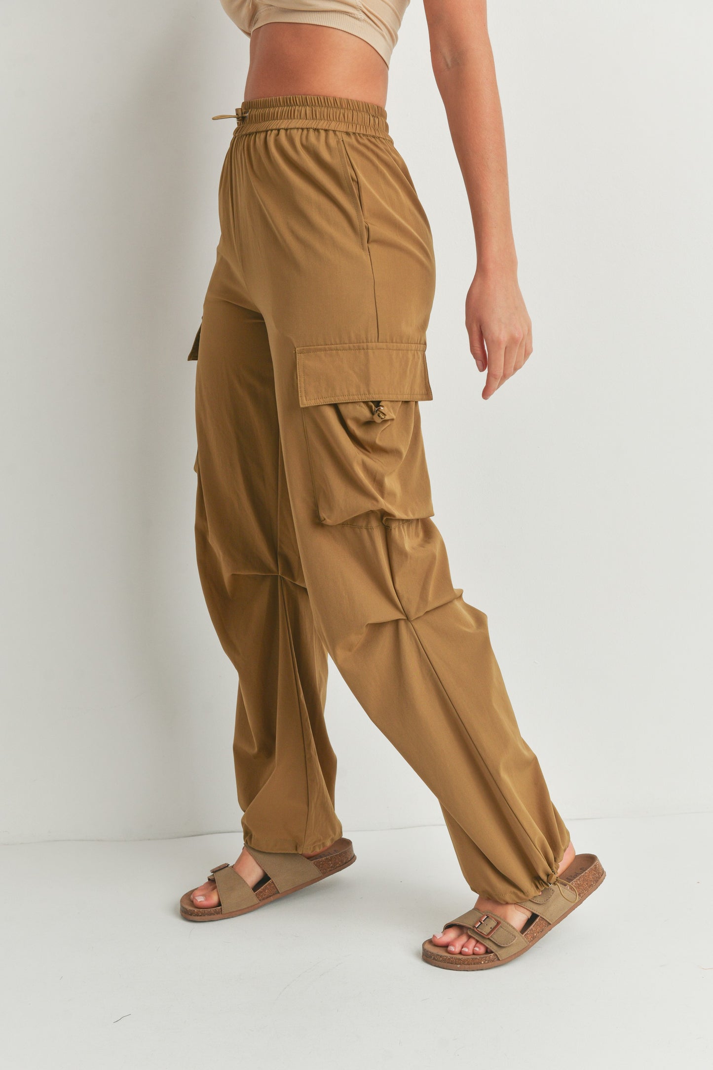 Wide Leg High-Waisted Parachute Y2K Cargo Pants