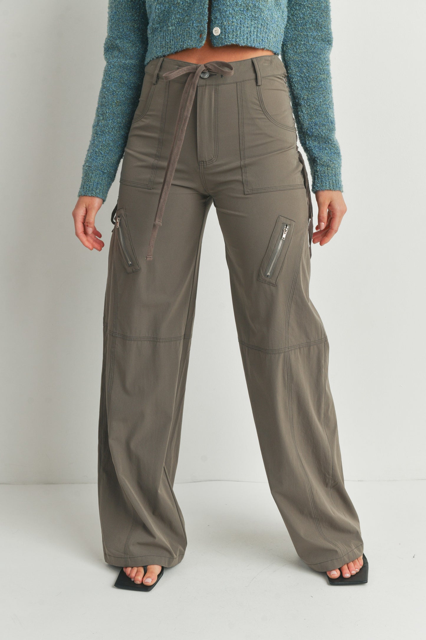 Casual Zipper Wide Leg Pants Trousers