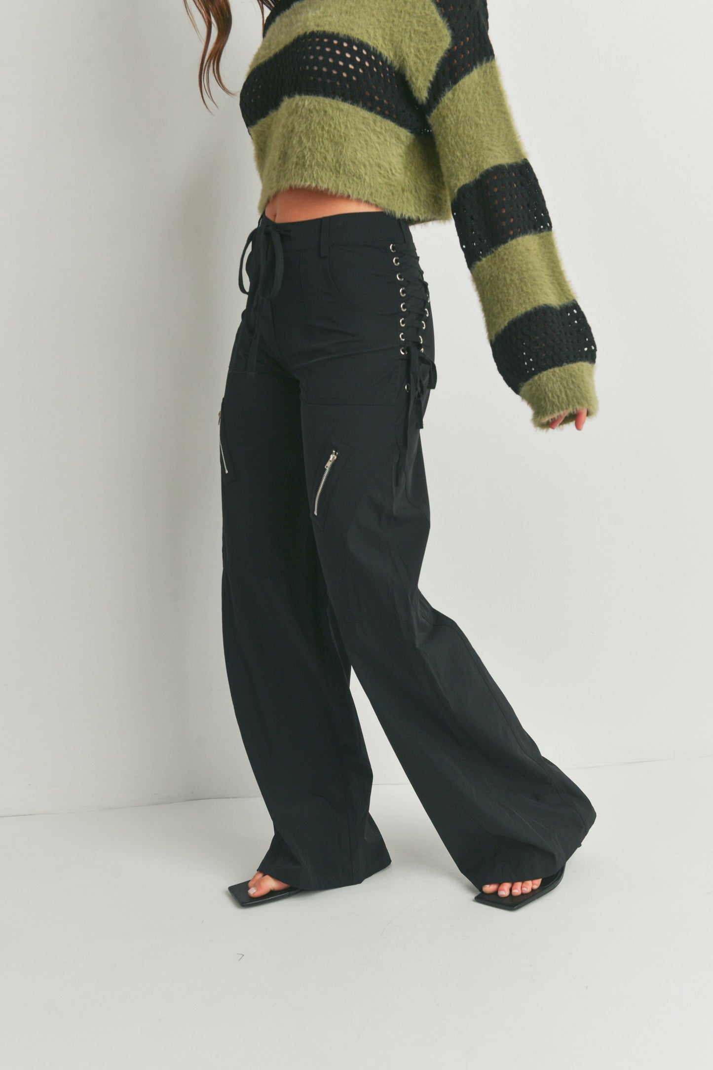 Casual Zipper Wide Leg Pants Trousers