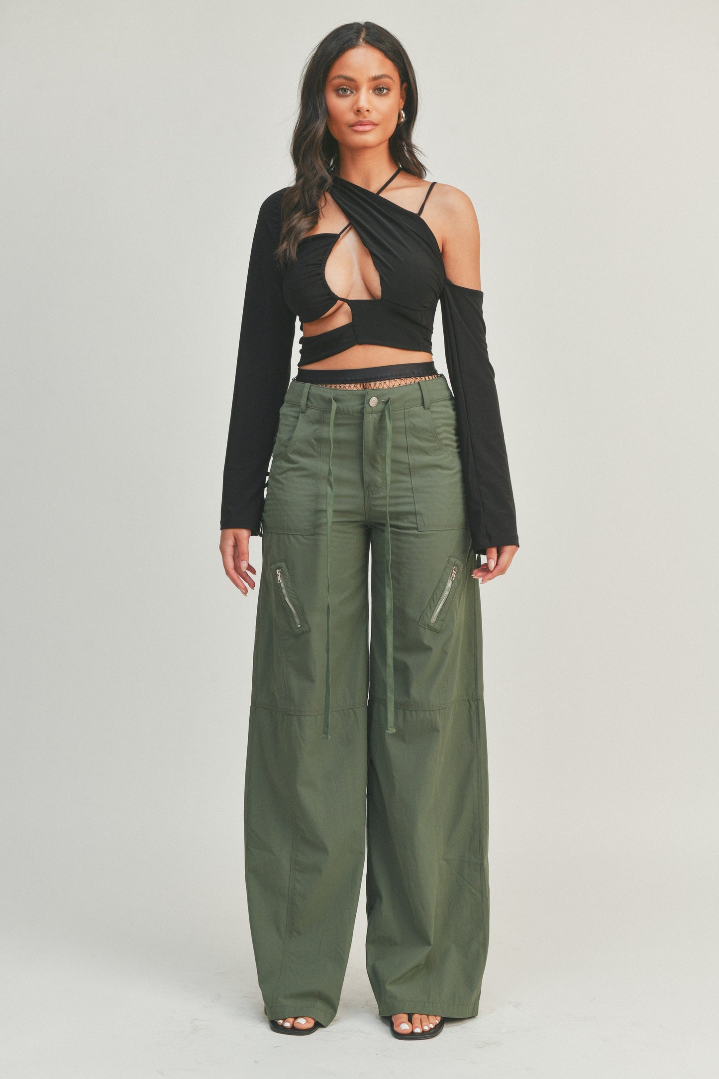 Casual Zipper Wide Leg Pants Trousers