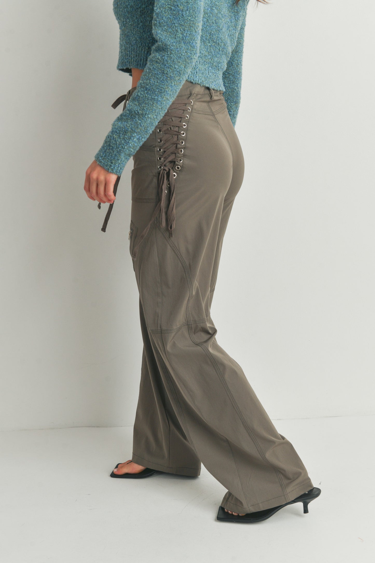 Casual Zipper Wide Leg Pants Trousers