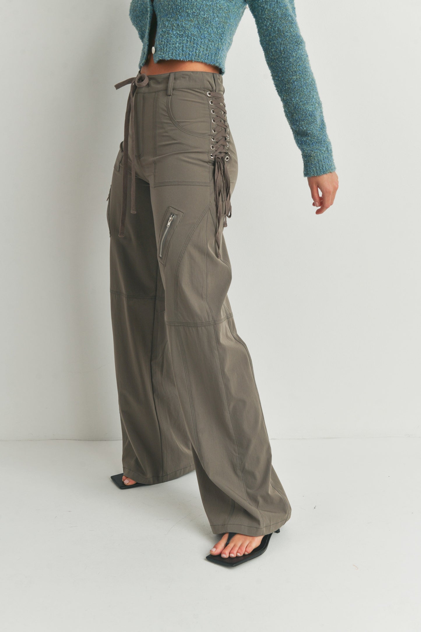 Casual Zipper Wide Leg Pants Trousers