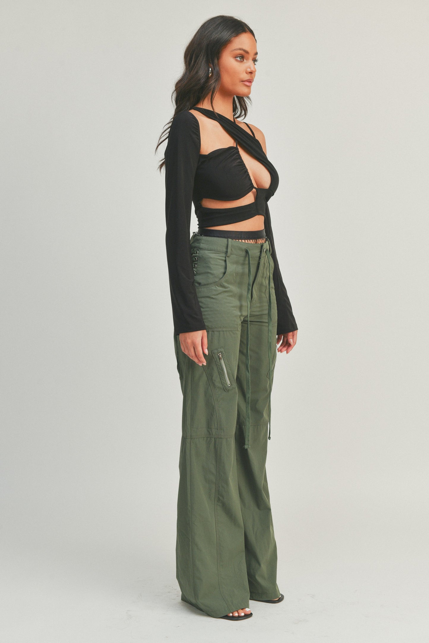 Casual Zipper Wide Leg Pants Trousers