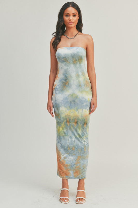 Tie-Dye Maxi Dress with Pockets