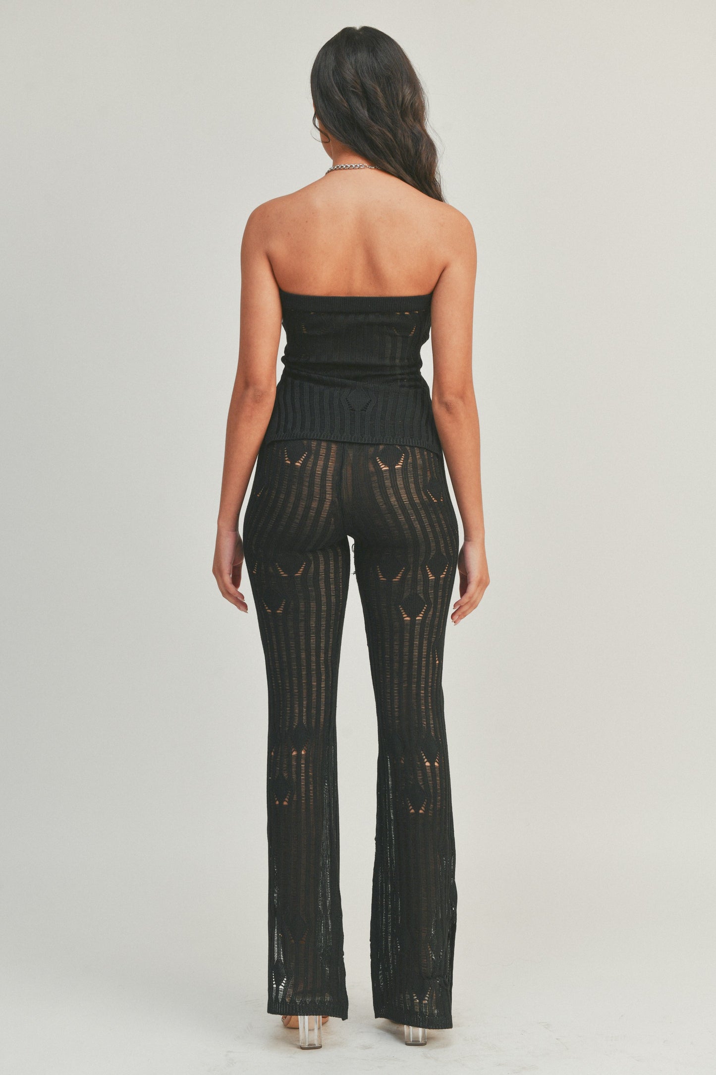 Sheer Tube Top and Pants - 2 Piece Set