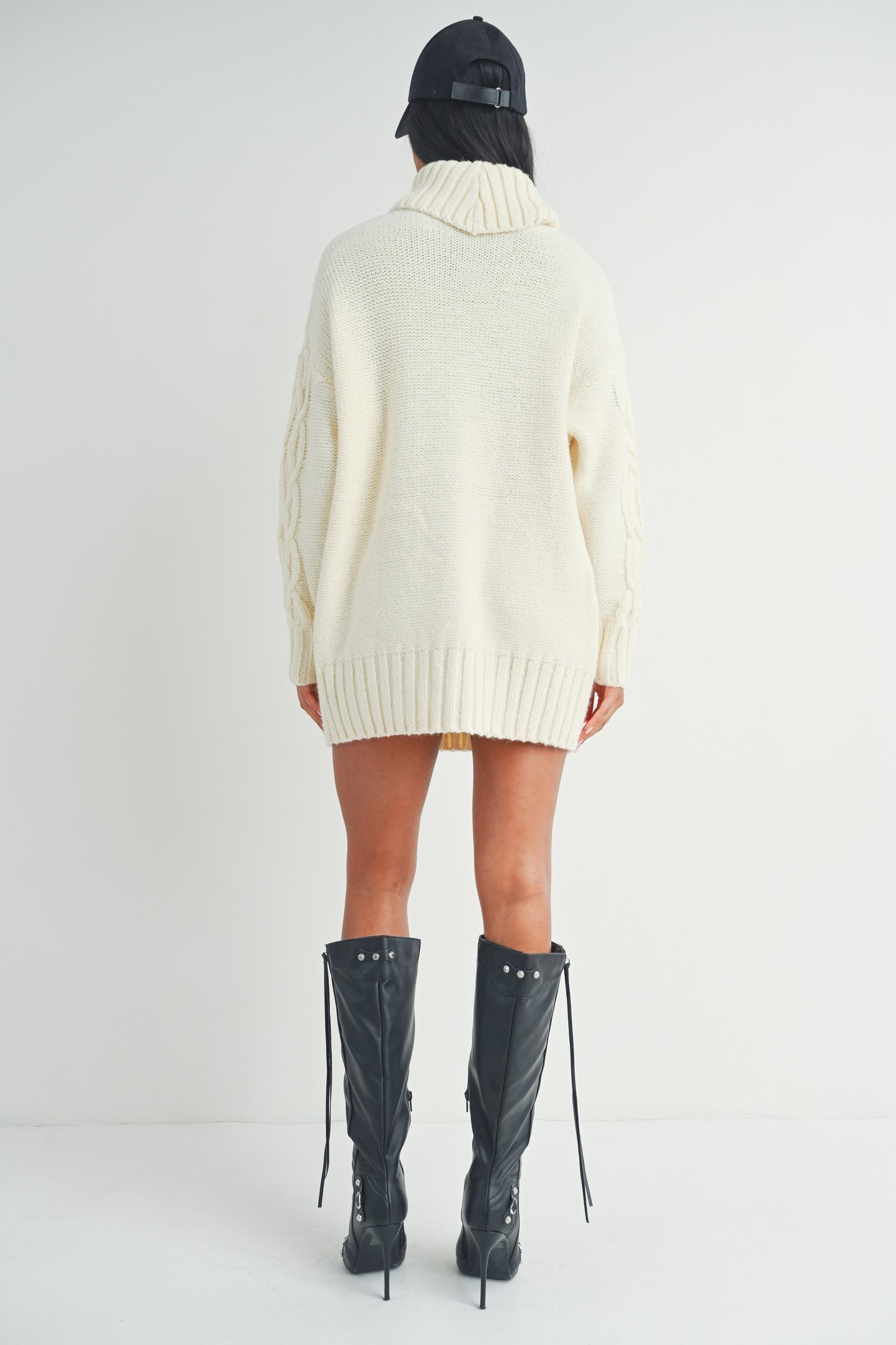 Long Sleeve Turtleneck Mini Sweater Dress