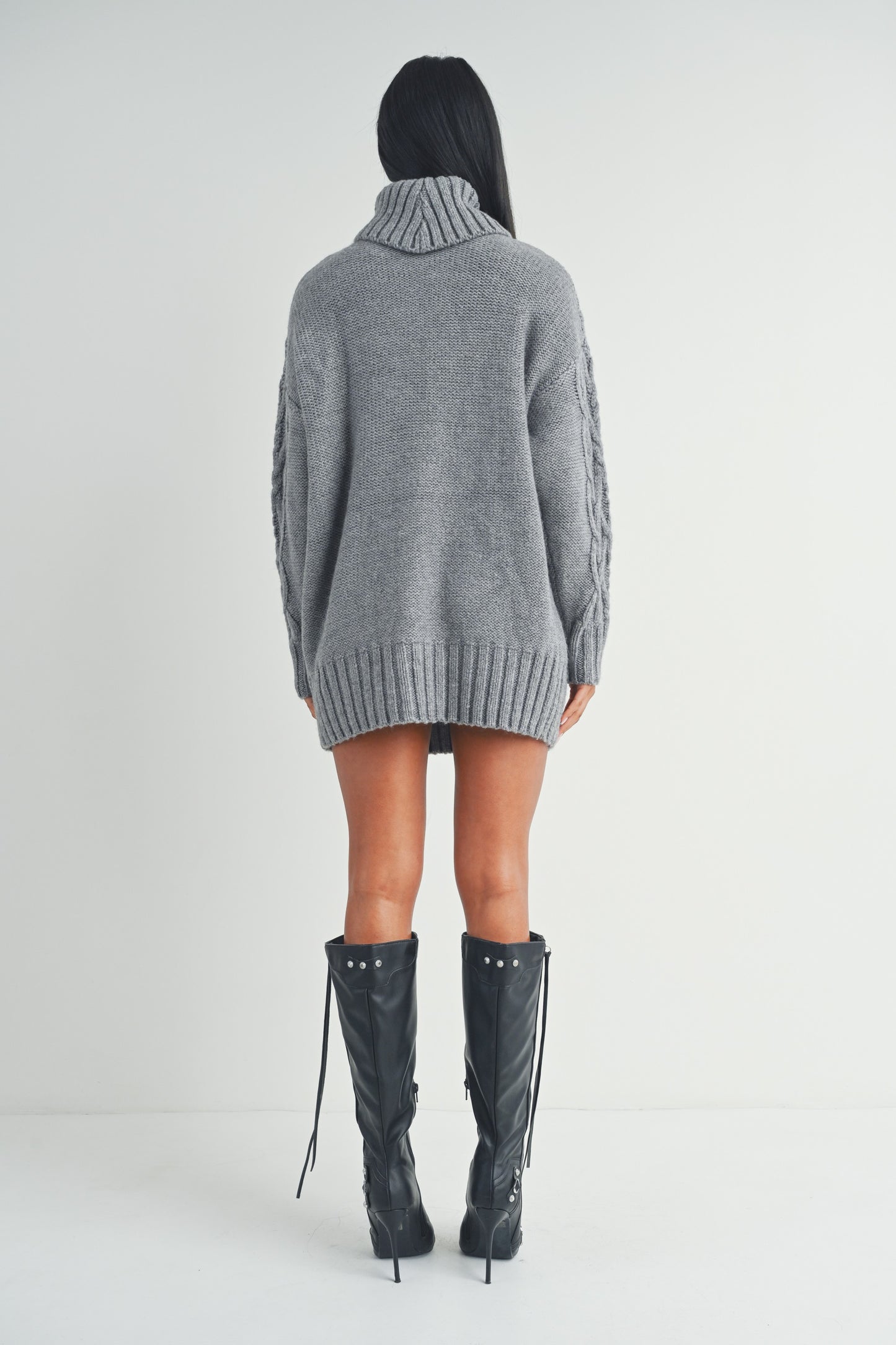 Long Sleeve Turtleneck Mini Sweater Dress