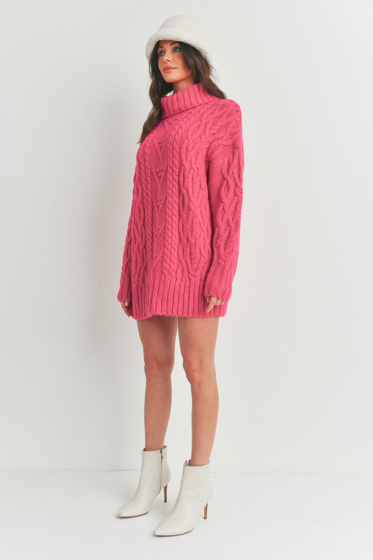 Long Sleeve Turtleneck Mini Sweater Dress