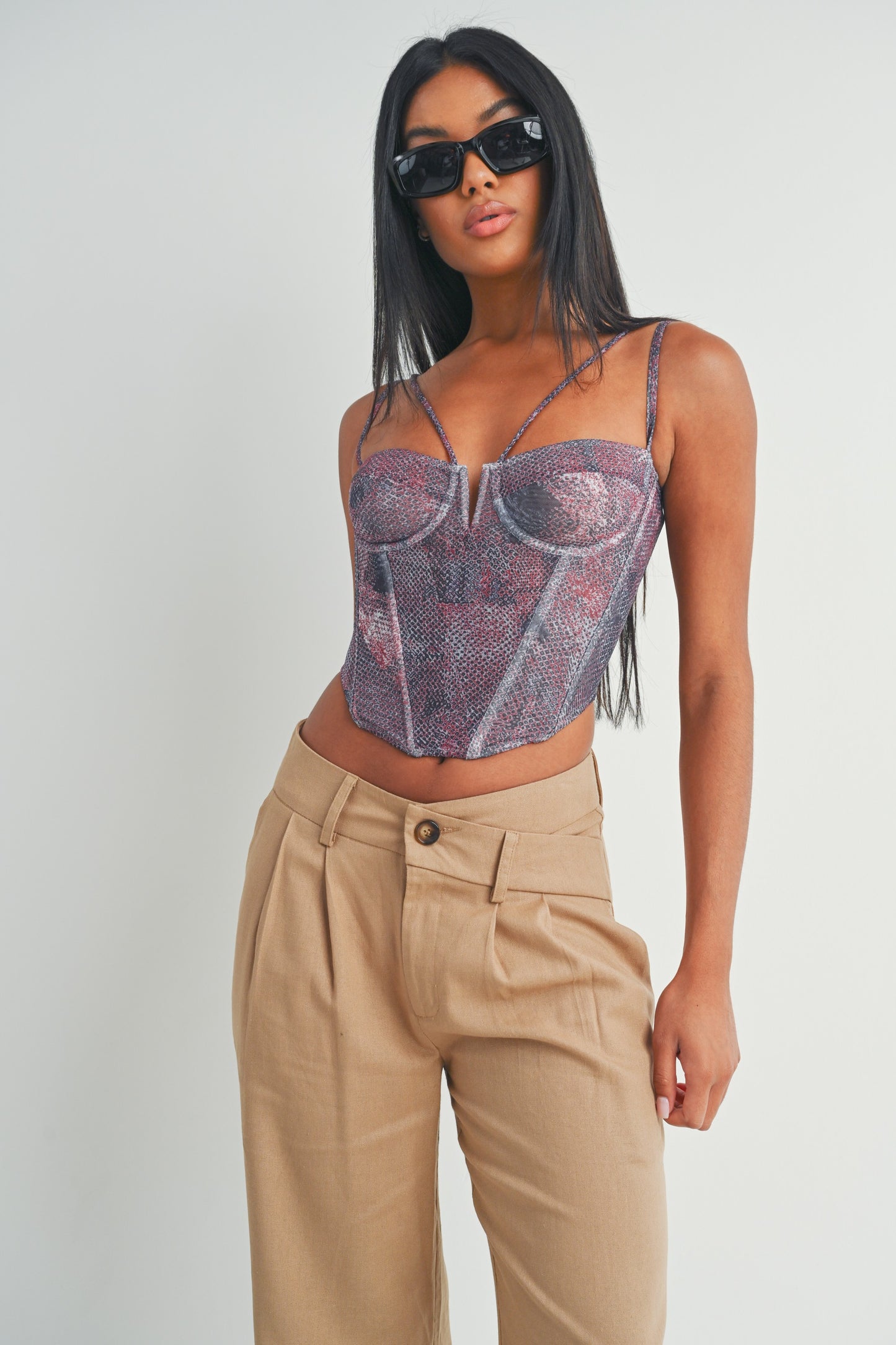 Multi Print Corset Top