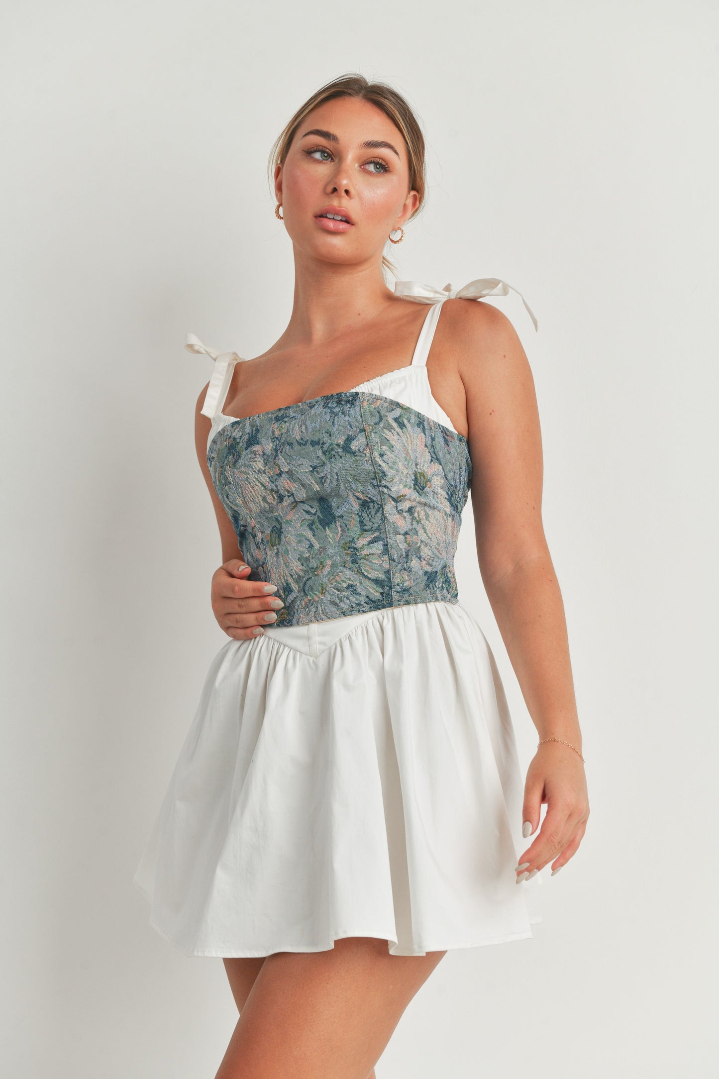 Floral Corset Tube Top