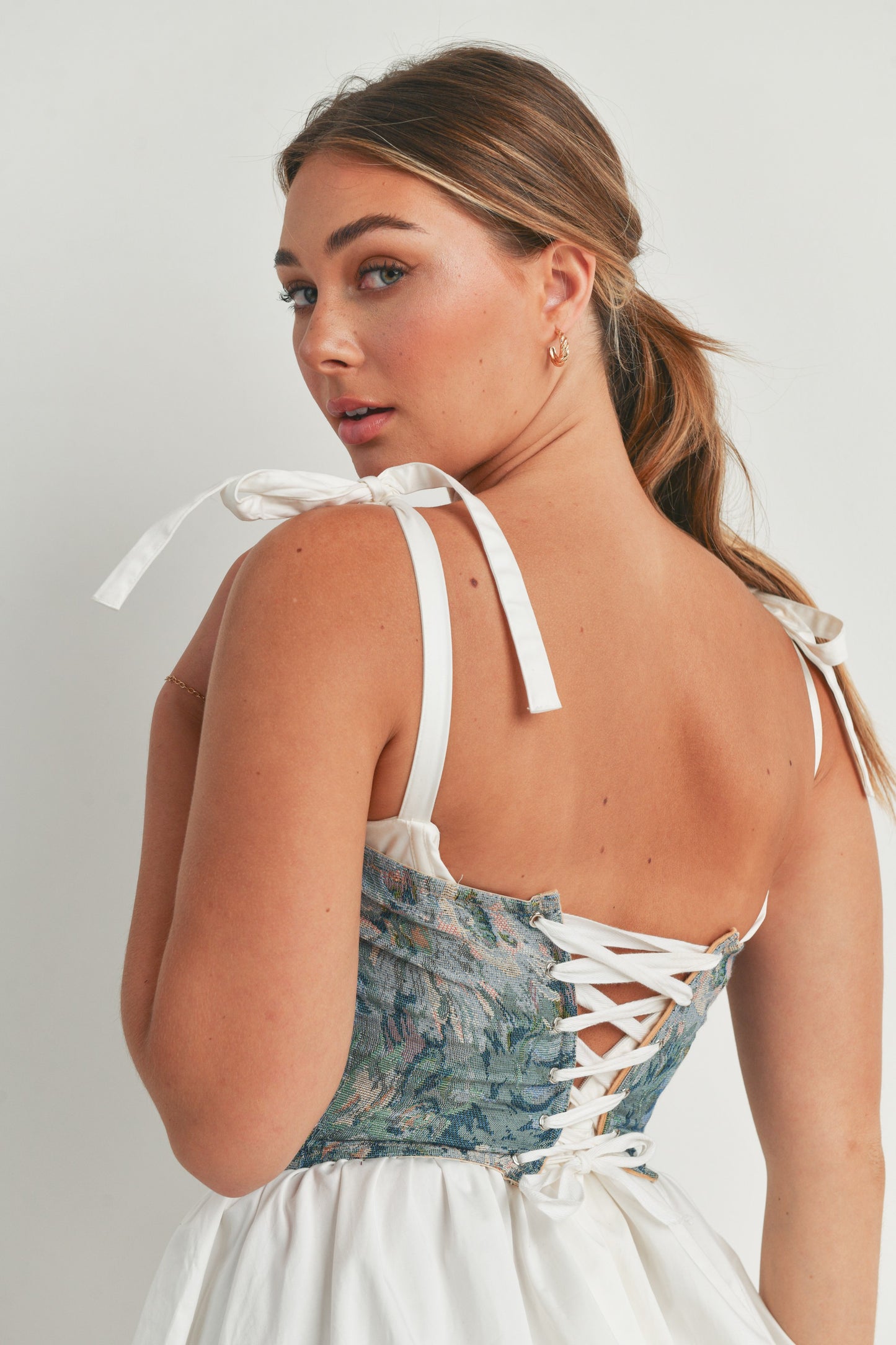 Floral Corset Tube Top