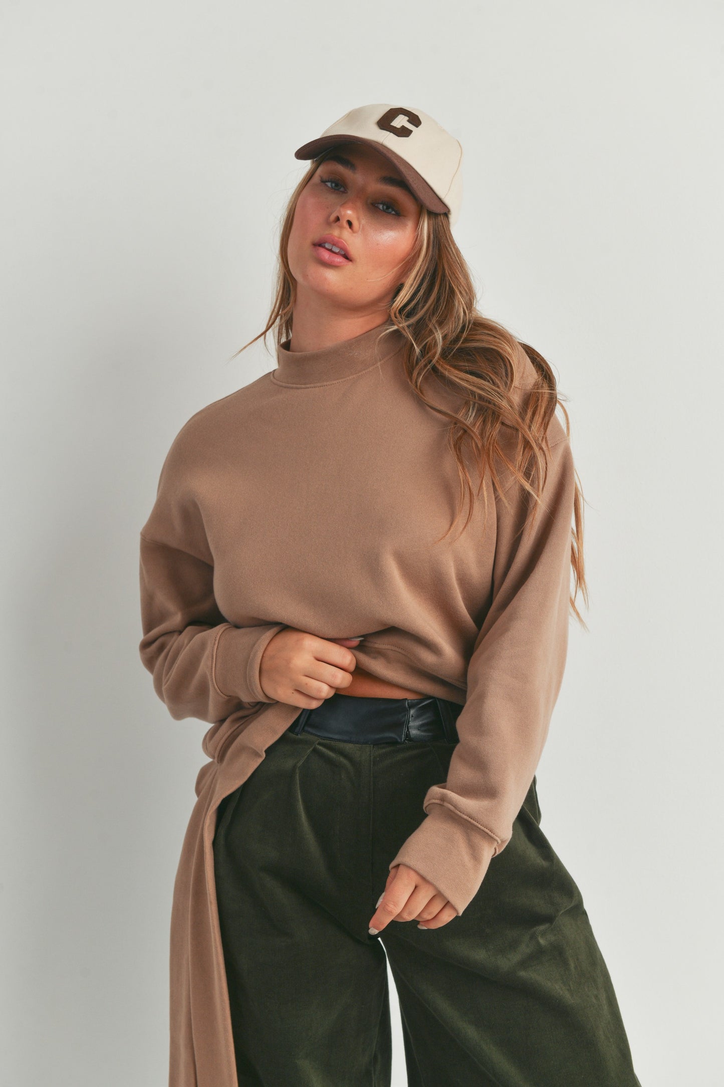 Mock Neck Long Sleeve Sweater Top