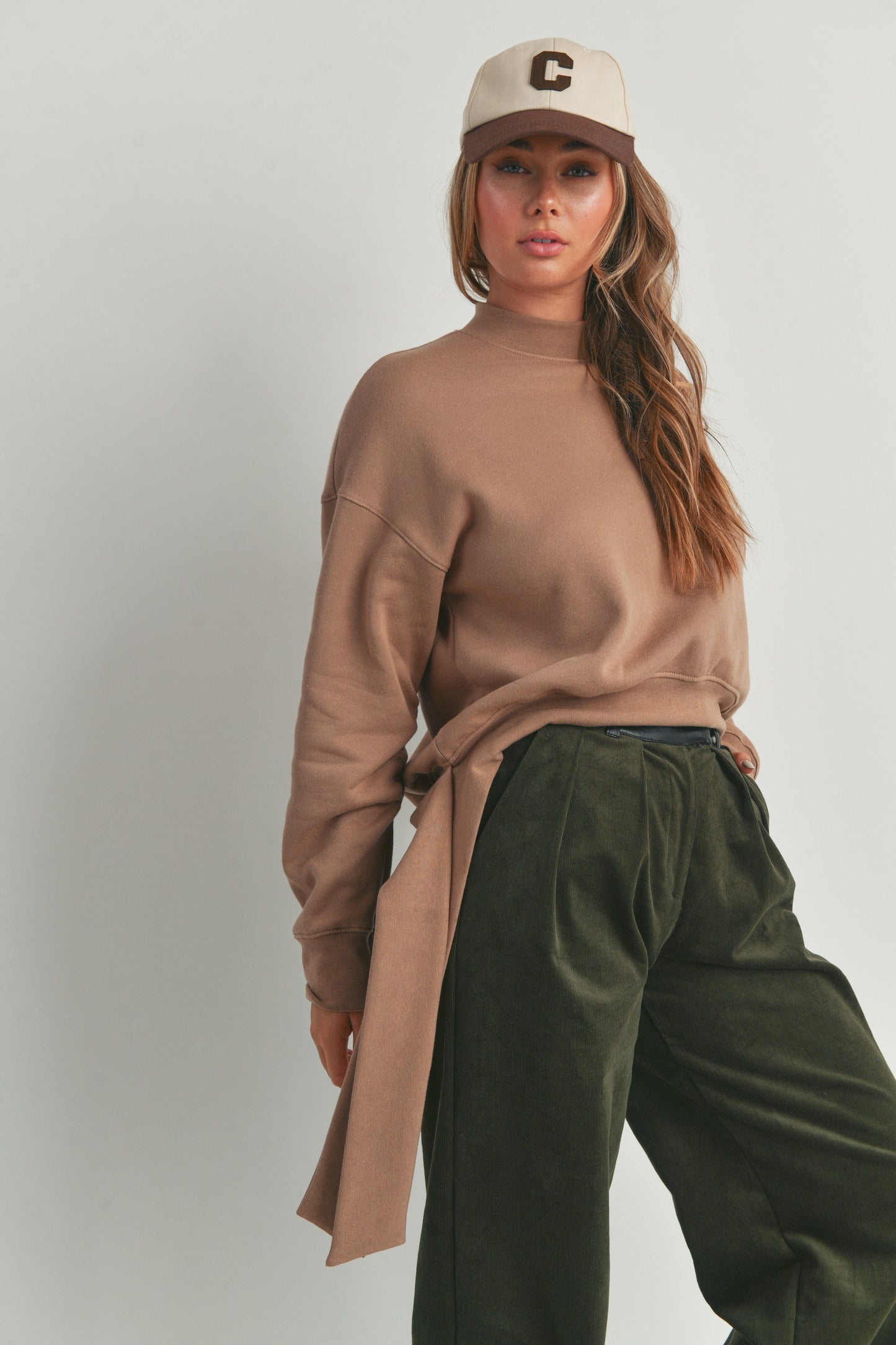 Mock Neck Long Sleeve Sweater Top